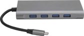 11-in-1 USB C Hub - 4 x USB 3.0 A - USB splitter - Ethernet - 4K HDMI - VGA - RJ-45 - 3.5mm Jack - USB-C Power Delivery - SD & TF kaart lezer - USB hub 3.0 - Space Grey