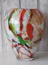 Vaas - Fidrio vazen - Mixed Colours XL - glazen vaas - bloemenvaas - decoratie woonkamer - vensterbank decoratie - 33 X 26 CM