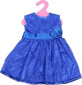 Dolldreams | Blauw jurkje met kant voor babypop - Poppenkleertjes geschikt voor baby born - galajurk voor pop