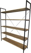 Spinder Design - Cage Wandrek Boekenrek Breed - Staal & Eikenhout