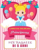 Principessa libro da colorare per i bambini di 5 anni