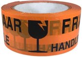 6 stuks x Breekbaar Tape - 50mm x 100m -Markeringstape Fragile Oranje - Waarschuwingstape - Waarschuwingstapes - breekbaar tapes - oranje -  oranje tape -  Verpakkingstape Breekbaa