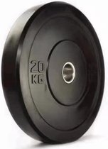 Gewicht schijf 1x 20 KG - Olympische halterschijven - Rubbere gewichten 50/51mm - Bumper plate