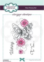 Creative Expressions Clear stamp - Vlinder Bloemen - A6 - Set 3 stempels