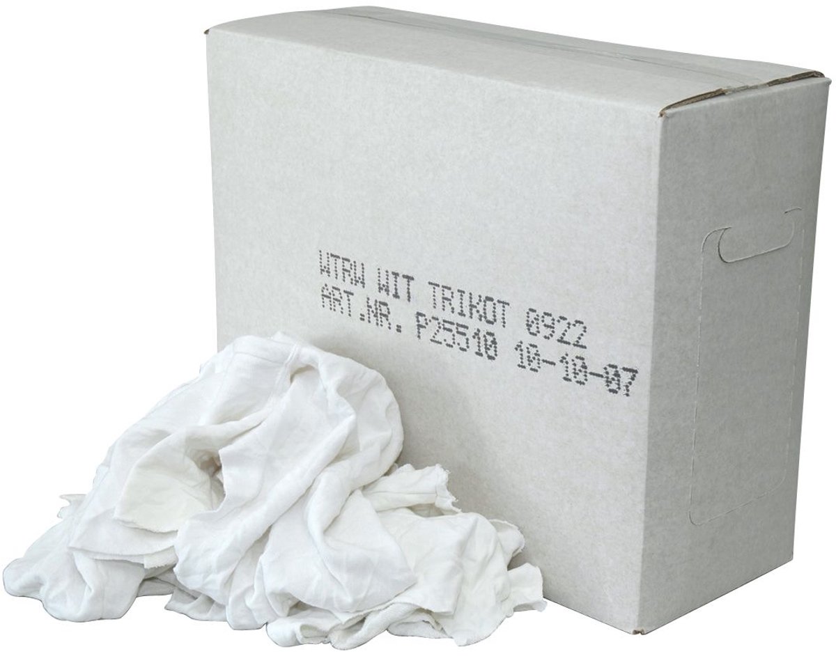Witte poetslappen / poetsdoeken 1e kwaliteit - doos á 10kg
