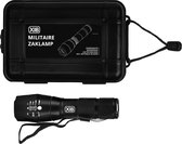 Lampe de poche militaire XIB 2000 lumens | 5 modes d'éclairage et fonction de zoom | Étanche | Comprend batterie et chargeur