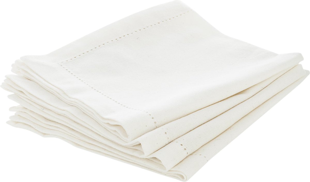 Atmosphera - servetten katoen - 40x40cm - 4St - Chembray servetten wit