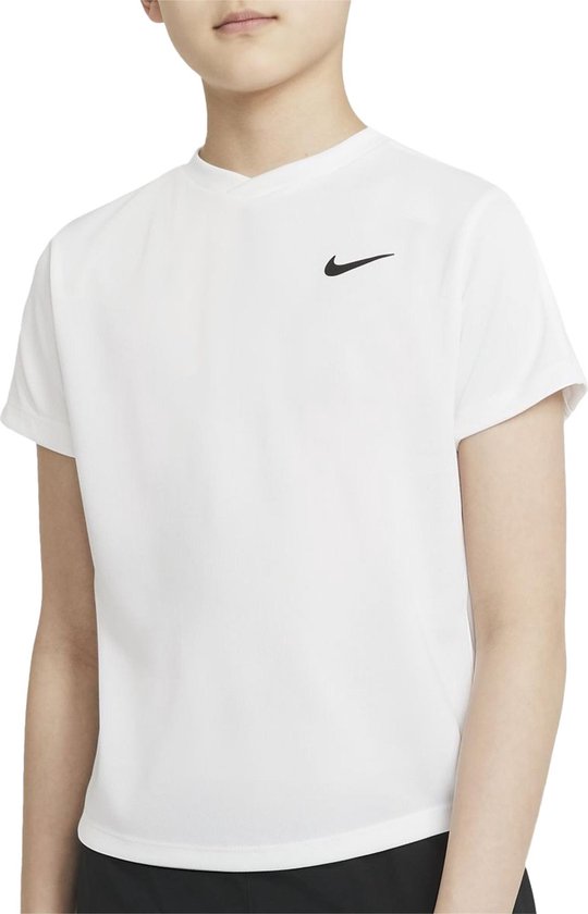 Nike Sportshirt - Maat S - Jongens - Wit/zwart