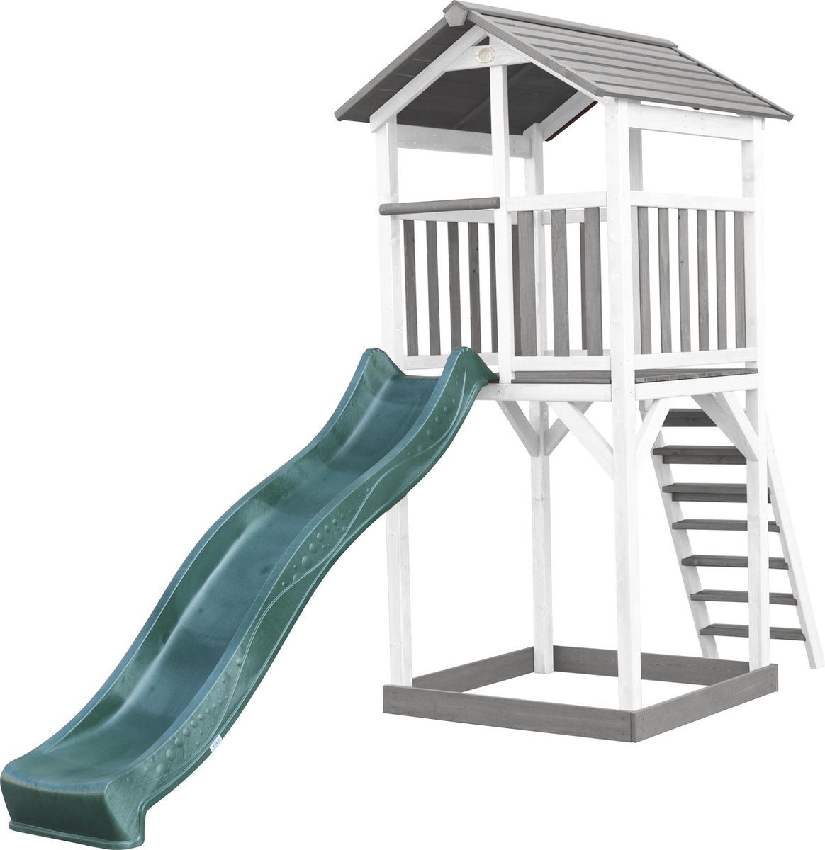 Axi Beach Tower Speeltoestel Van Hout In Grijs En Wit Speeltoren Met Zandbak