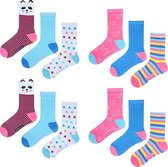 Kindersokken 12 paar - Meisjes - Roze - Blauw - Maat 27-30