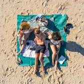 Zandvrij strandlaken dubbel laags | Incl. 4 haringen 200x150 cm – strandmat gaas bandlaken – picknickkleed - strandkleed