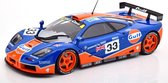 McLaren F1 GTR 24h Le Mans #33 GULF (Blauw) (30 cm) 1/18 Solido  - Modelauto - Schaalmodel - Model auto - Miniatuurautos - Miniatuur auto