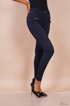 Broek Dulani normale taille met sier ritsen blauw