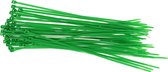 50x stuks Kabelbinders tie-wraps in het groen van 25 cm gemaakt van kunststof - snoeren bindmateriaal