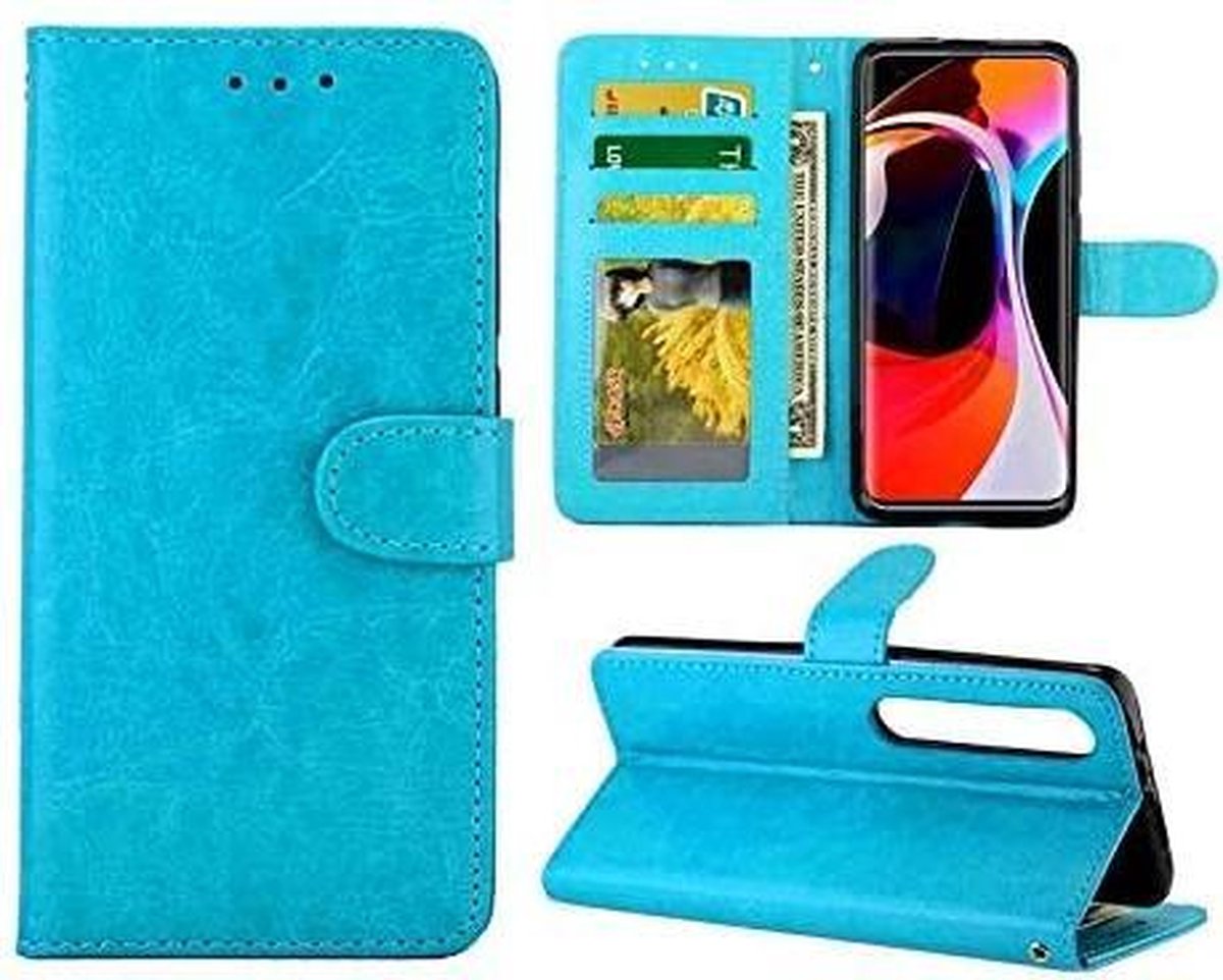 Portemonnee Book Case Hoesje Geschikt voor: Xiaomi Mi 10 / Mi 10 Pro - turquoise