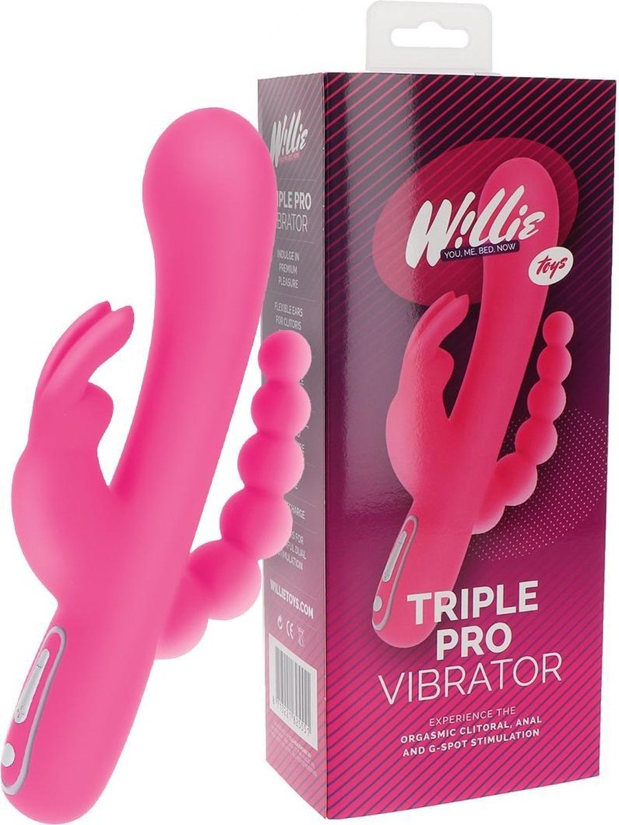 Willie Toys - Triple Pro Vibrator - Lengte: 21,5 cm - 7 vibratiepatronen - 5 vibratiesnelheden
