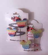 Haarspelden met vrolijke regenboog kleuren kinder haar clips