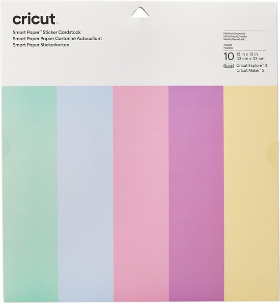 Cricut Smart Stickerkarton 33x33cm – Pastels (10 vellen)