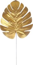 Kunst bloemen bladeren goud Babydouche - 8 st. blad - gouden jungle decoratie