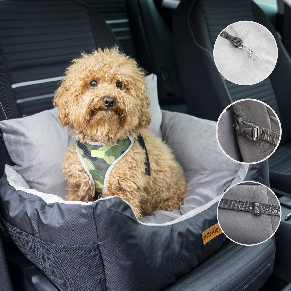 Milo&Den® Siège D'auto Luxueux Pour Chiens – Lavable En Machine – Lit Pour  Chien –... | Bol.com