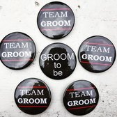 6-delige Button set Groom to Be en Team Groom - button - vrijgezellenfeest - bruidegom