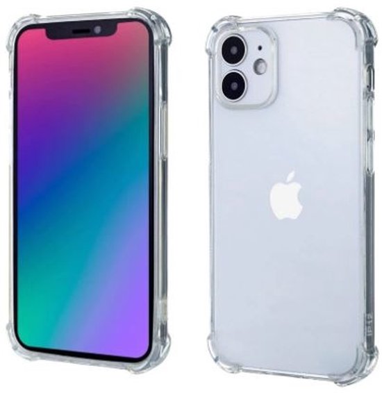 Doorzichtig TPU hoesje met versterkte hoeken en camera-uitsparing voor iPhone 12.