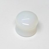 Double Flared Cloudy Quartz Plug - 8 mm