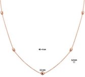 YO&NO - Ketting - Zilver rose verguld - Bolletjes -  1,0 mm -  40 + 4 cm -  Zilver 925