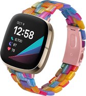 Resin Smartwatch bandje - Geschikt voor  Fitbit Versa 3 resin band - kleurrijk - Strap-it Horlogeband / Polsband / Armband