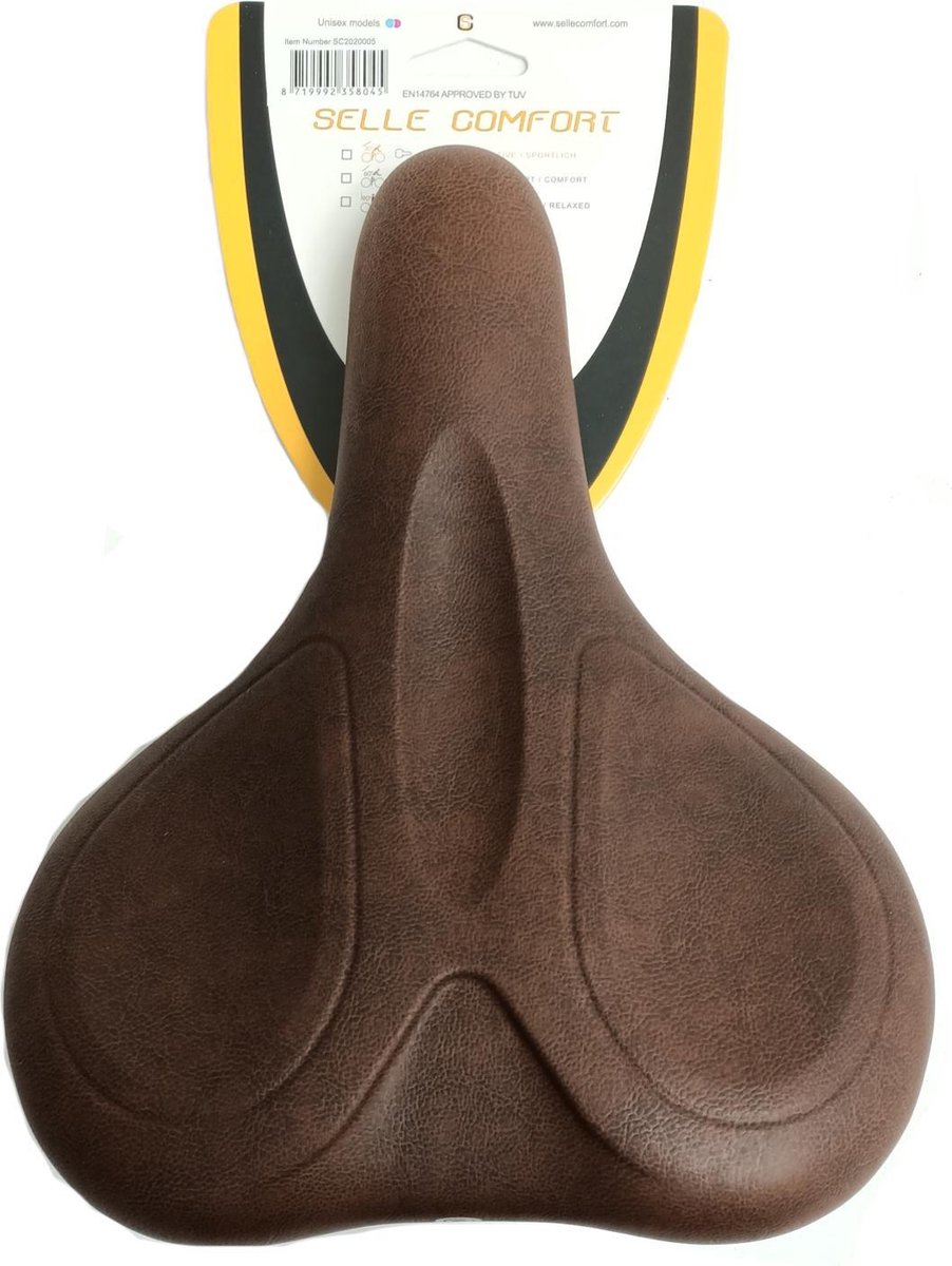Selle Comfort zadel - E-bike - Met Handgreep - Bruin - Unisex - perfect zit comfort - Waterdicht