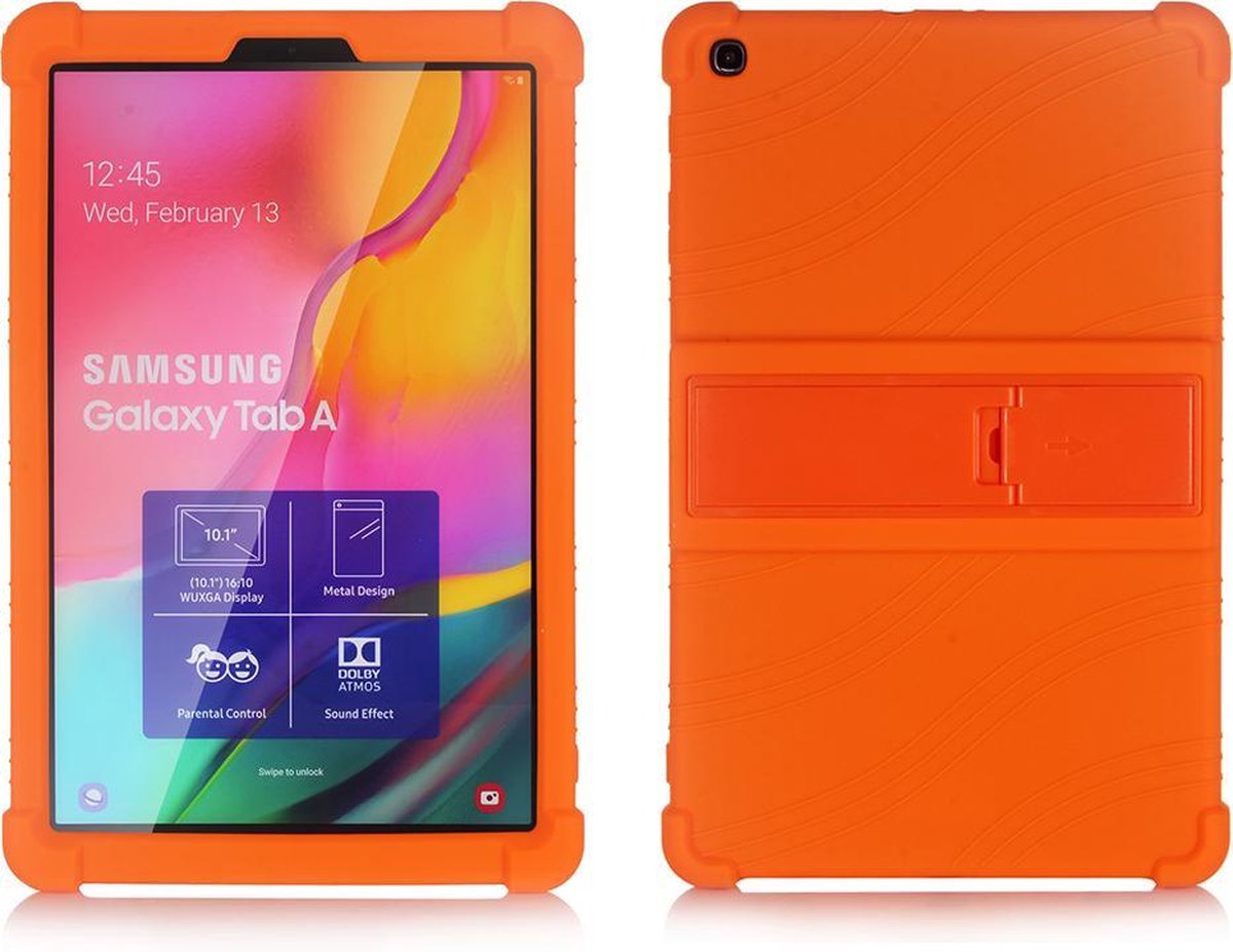 Geschikt voor Samsung tablet A7 - Schokbestendige stand Cover - Ideale tablet hoes voor kinderen - Oranje