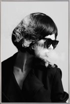 JUNIQE - Poster met kunststof lijst Smoke II -30x45 /Wit & Zwart