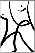 JUNIQE - Poster met kunststof lijst Aligned -40x60 /Grijs & Ivoor