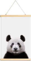 JUNIQE - Posterhanger Panda -20x30 /Wit & Zwart