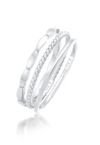 Elli Dames Ring Dames Band Stapelen Trio Basis Minimaal Tijdloos Blogger in 925 Sterling Zilver