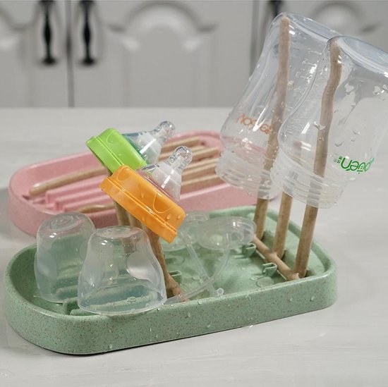 HOGA - Baby Flessenrek - Afdruiprek - Flessendroogrek baby - Babyflessen - Groen van Merkloos — afbeelding 3