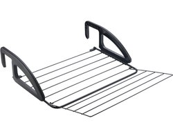 Tomado - Droogrek Hangend Bries - 6 meter drooglengte - Ophangen aan radiator, deur, douchewand of balkon - Verstelbare ophanghaken - Zwart