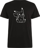 Pokémon T-shirt zwart Pikachu maat 140