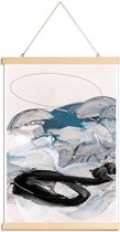 JUNIQE - Posterhanger Abstract Painting IX -20x30 /Blauw & Grijs