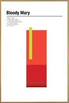 JUNIQE - Poster met kunststof lijst Bloody Mary - minimalistisch