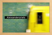 JUNIQE - Poster in houten lijst Reaching Alex -40x60 /Geel & Turkoois