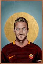 JUNIQE - Poster met kunststof lijst Football Icon - Francesco Totti