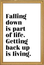 JUNIQE - Poster met houten lijst Get Back Up -40x60 /Wit & Zwart