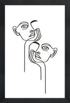 JUNIQE - Poster in houten lijst Boredom -30x45 /Bruin & Wit
