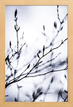 JUNIQE - Poster met houten lijst Winter Branches 2 -13x18 /Wit & Zwart