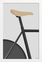 JUNIQE - Poster in houten lijst Banecykling -40x60 /Grijs & Zwart