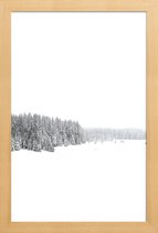 JUNIQE - Poster in houten lijst White White Winter 1/2 -20x30 /Grijs &