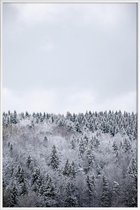JUNIQE - Poster met kunststof lijst White Winter Forest -40x60 /Grijs
