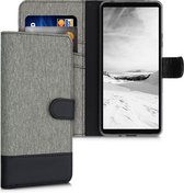 kwmobile telefoonhoesje voor Sony Xperia 10 III - Hoesje met pasjeshouder in grijs / zwart - Case met portemonnee