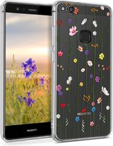 kwmobile telefoonhoesje voor Huawei P10 Lite - Hoesje voor smartphone in meerkleurig / transparant - Wilde Bloemen Stengels design